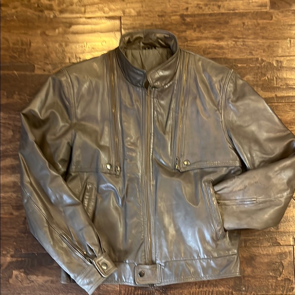 Men's Vintage Leather Cafe Racer Jacket